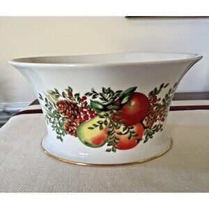 Lenox Williamsburg Boxwood and Pine Oval Centerpiece Cachepot Excellent